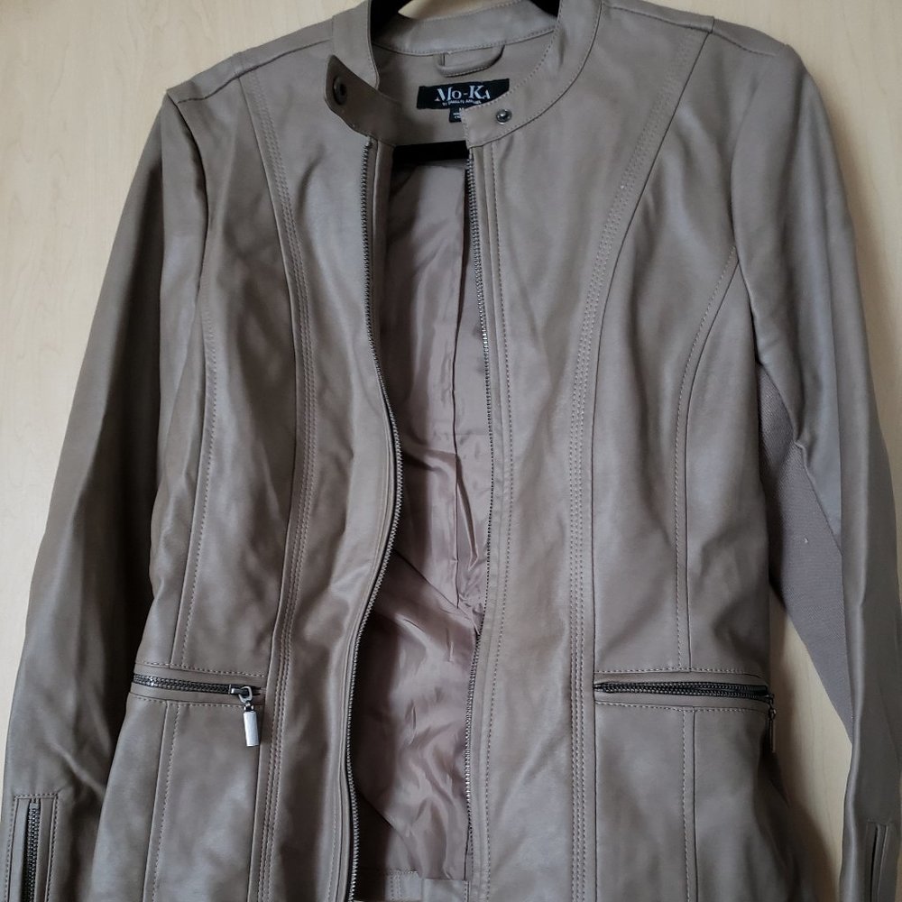 Mo-Ka Taupe Motorcycle Jacket